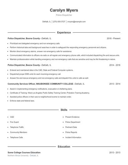 Resume example 1