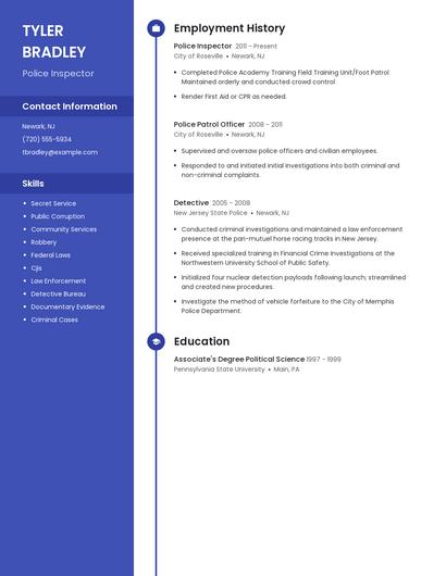 Police Inspector Resume