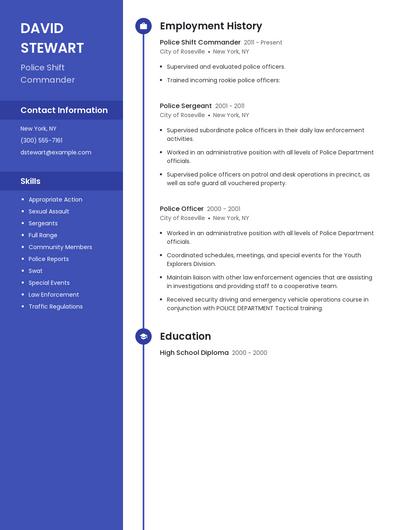 Police Shift Commander Resume