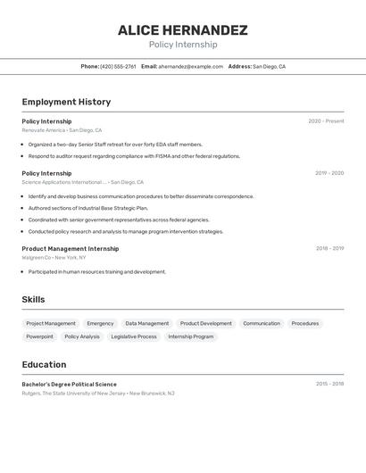 Resume example 2