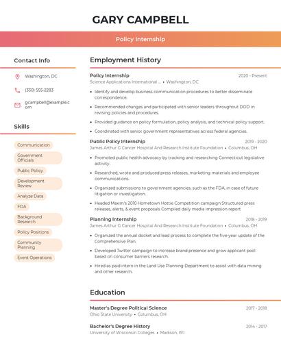 Resume example 3
