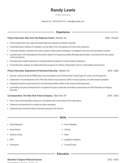 Resume example 1