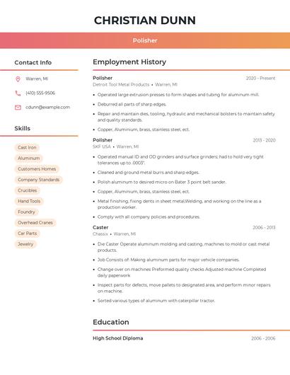Polisher Resume