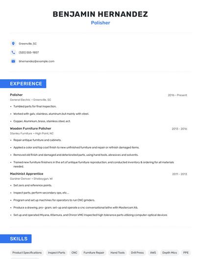 Polisher Resume