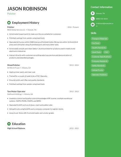 Polisher Resume