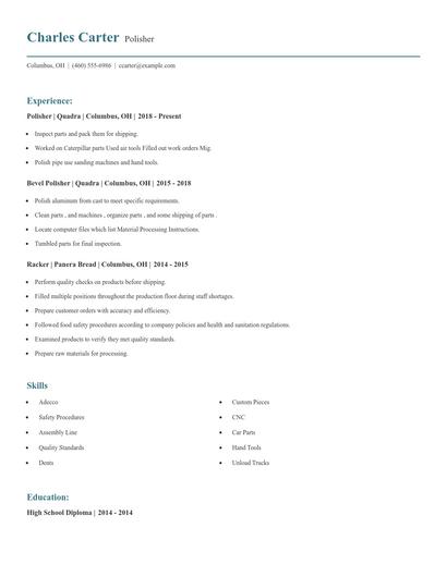 Polisher Resume
