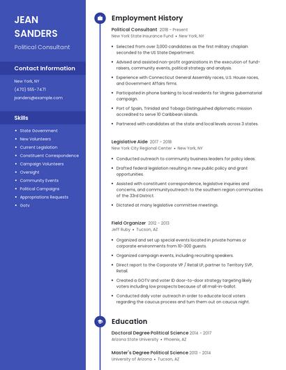 Political Consultant Resume