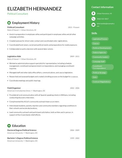 Political Consultant Resume