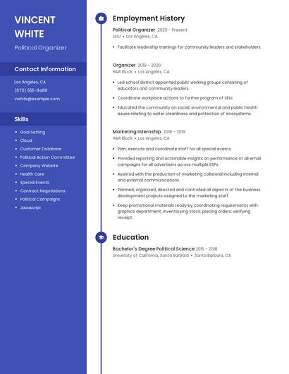 Political Organizer Resume