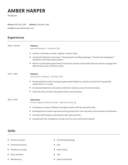 Pollster Resume