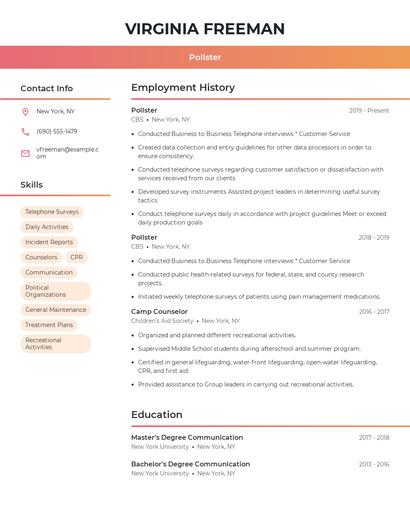 Pollster Resume