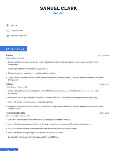 Pollster Resume