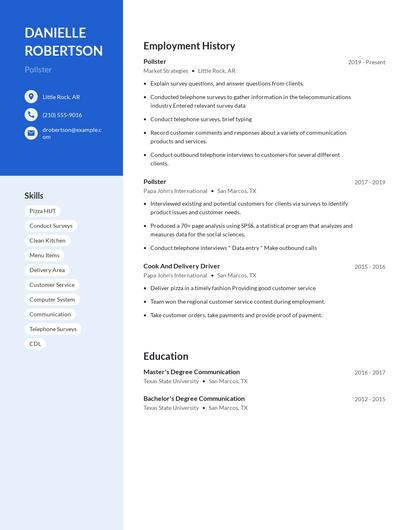 Pollster Resume