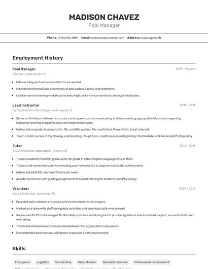 Resume example 2