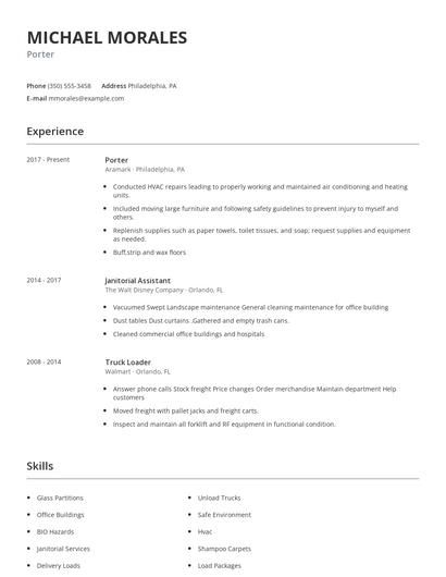 Porter Resume