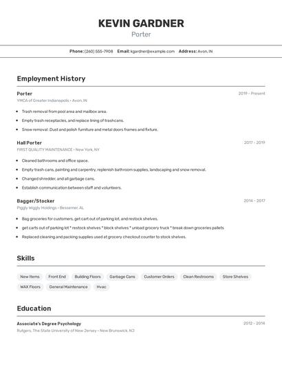 Resume example 2
