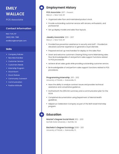 POS Associate Resume
