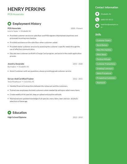 Resume example 5
