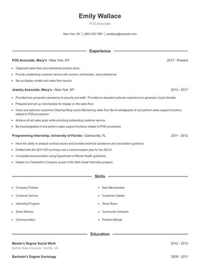 Resume example 1
