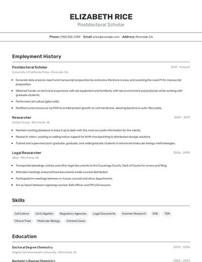 Resume example 2