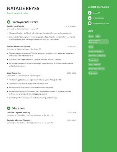 Resume example 5