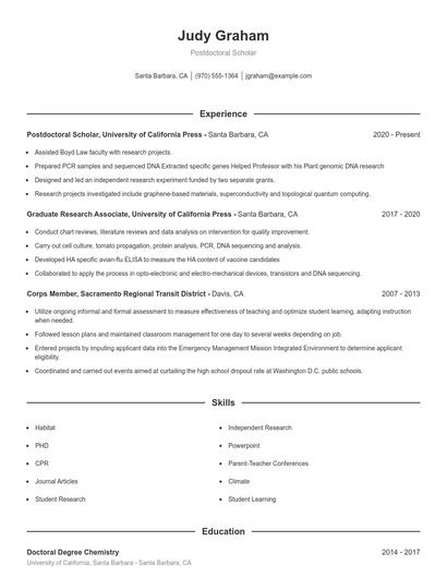 Resume example 1