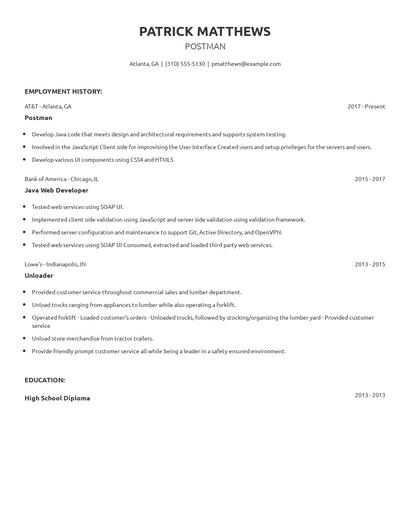 Postman Resume