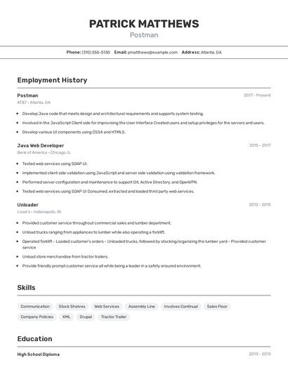 Postman Resume