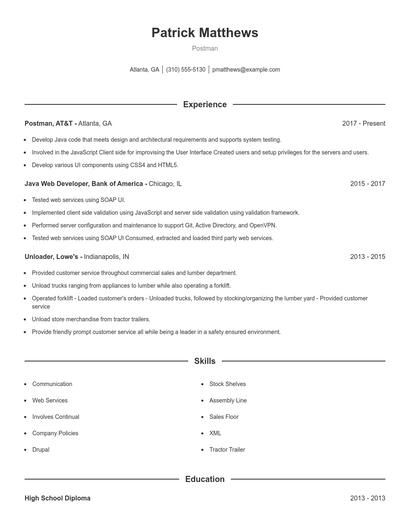 Postman Resume