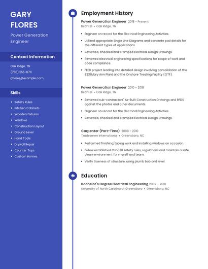 Power Generation Engineer Resume