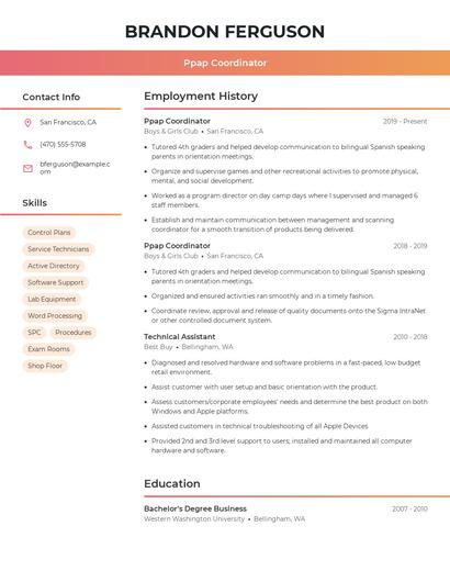 Ppap Coordinator Resume