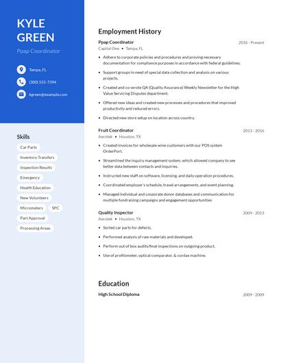 Ppap Coordinator Resume