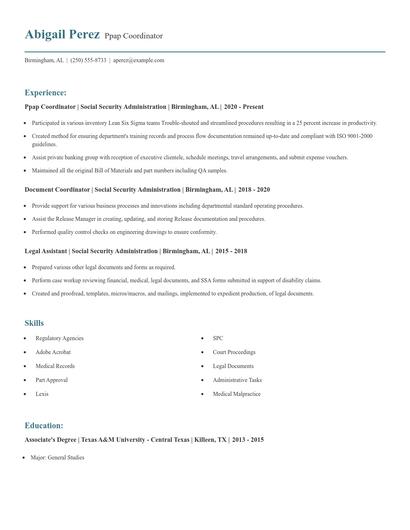 Ppap Coordinator Resume