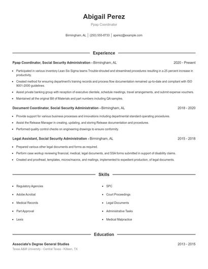 Ppap Coordinator Resume