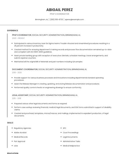 Ppap Coordinator Resume