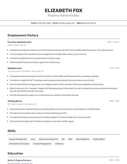 Resume example 2