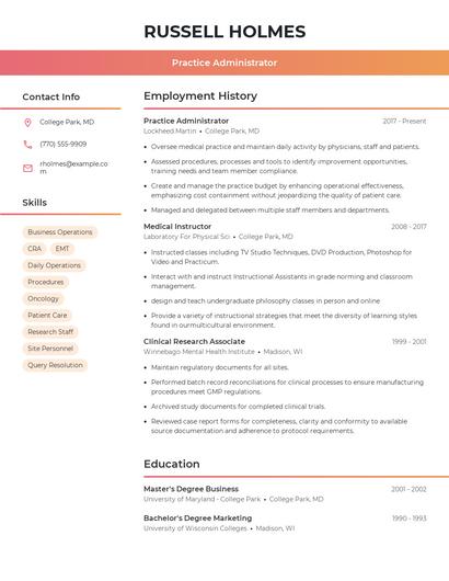 Resume example 3