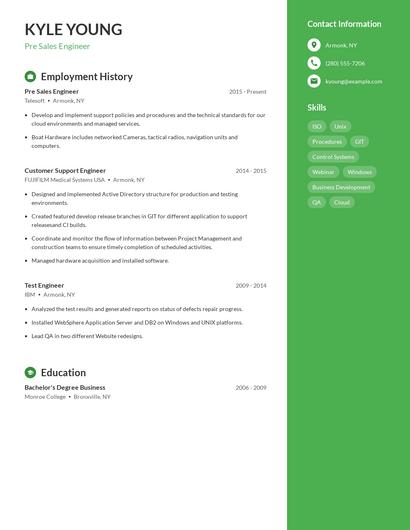 Pre Sales Engineer Resume