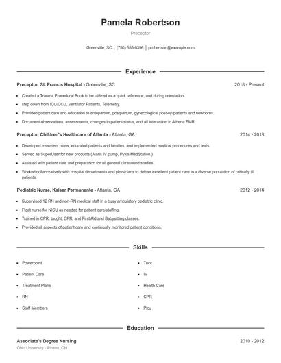 Resume example 1