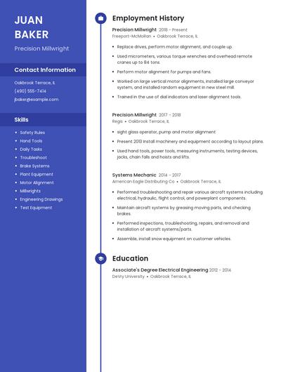Precision Millwright Resume