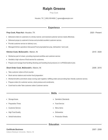 Resume example 1