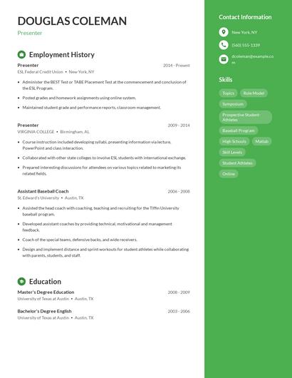 Resume example 5