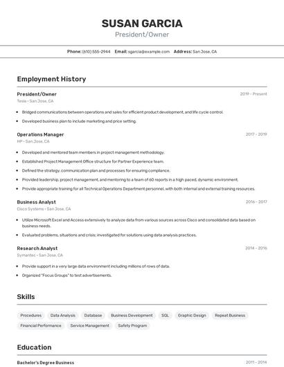 Resume example 2