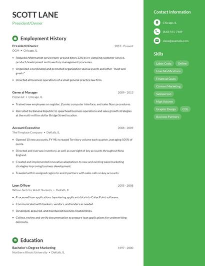 Resume example 5