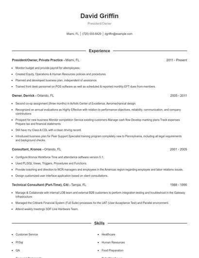 Resume example 1