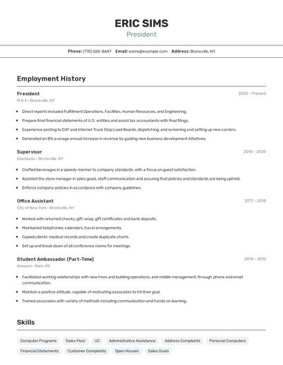 Resume example 2