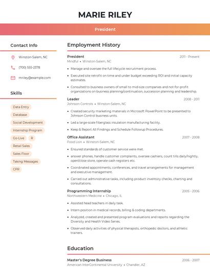 Resume example 3