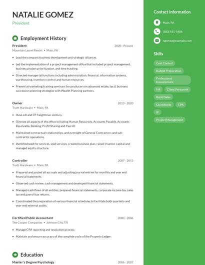 Resume example 5