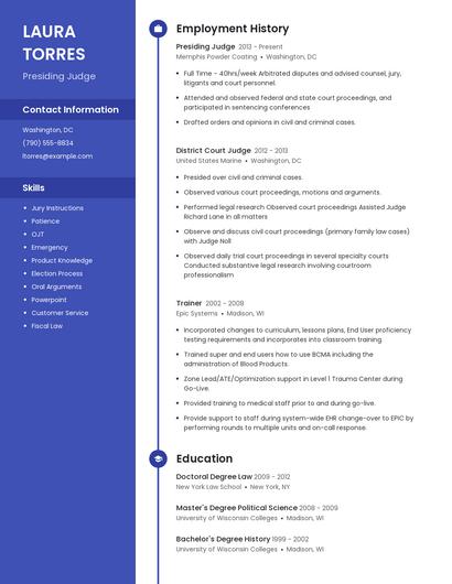 Presiding Judge Resume