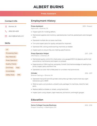 Resume example 3